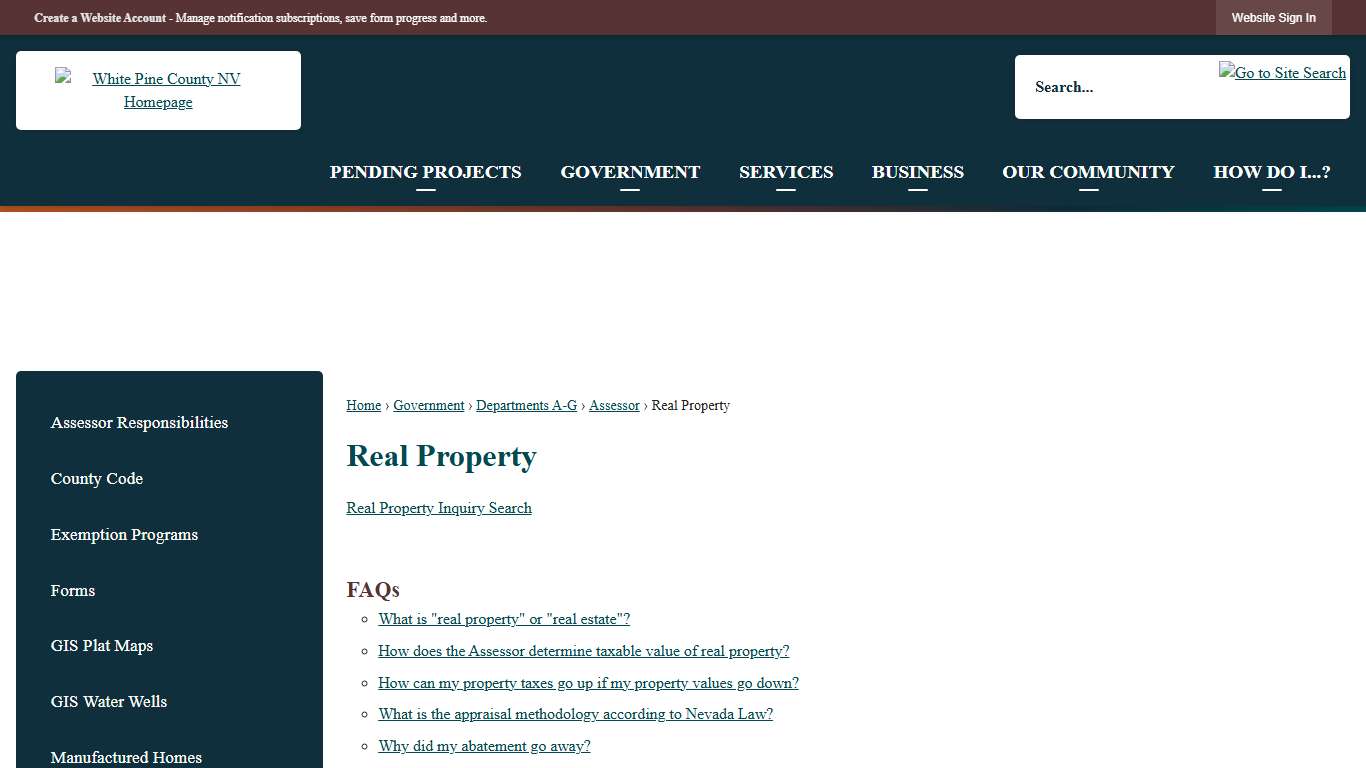 Real Property | White Pine County, NV - Official Website
