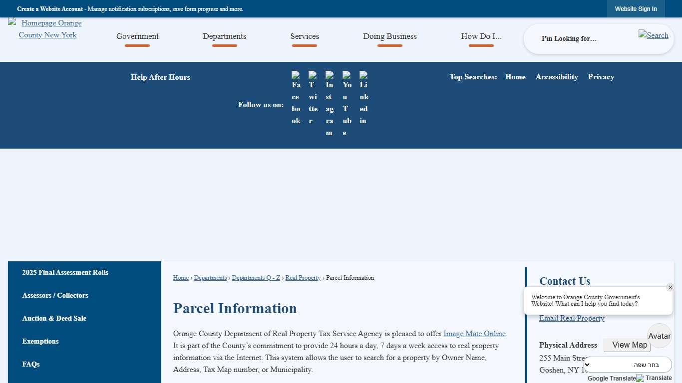 Parcel Information | Orange County, NY